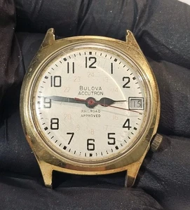 Mens 1977 Bulova Accutron Railroad Approved 2192.10 Not Working As Is - Picture 1 of 14