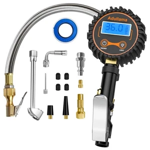 Digital Tire Pressure Gauge with Inflator, 250 PSI Heavy Duty Air Chuck Air C... - Picture 1 of 7