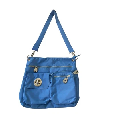 Bolso Bandolera Baggallini TULUM Azul Con Herrajes Plateados 3 Bolsillos Frontales Foto 1 de 4