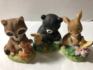 b Figuras de animales del bosque HOMCO # 1418 MAPACHE OSO CONEJO - Imagen 1 de 2