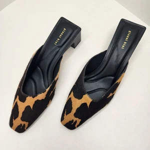 Gianni Bini mules 8 pelle marrone KarlosTwo punta quadrata tacco stampa animalier nuovo $90 - Foto 1 di 13