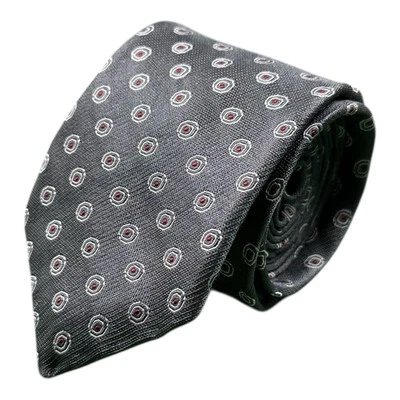 John Varvatos Gray Red Bullseye AOP Pure Silk Men’s Tie 3.25 Inch Width  - Image 1 of 4