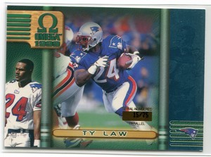 1999 Pacific Omega Platinum Blue 143 Ty Law 15/75