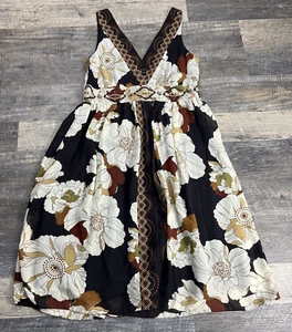 Sandra Darren Beaded BOHO Midi Sleeveless Dress Size 10 - Picture 1 of 18