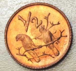 1970 South Africa 1/2 Cent Cape Sparrows Unc. - Picture 1 of 2