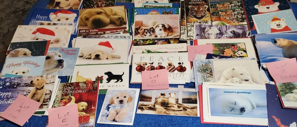 20 galhos Cartões de Natal ANIMAL escolha o LOTE favorito de cães, gatos, ursos - Imagem 1 de 1