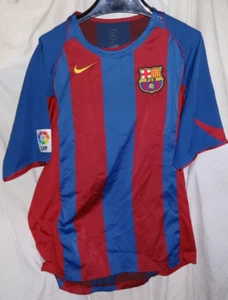 [Rare] FC Barcelona 2004 2005 L Jersey Trikot Maglia Nike RONALDINHO MESSI JPN - Picture 1 of 7