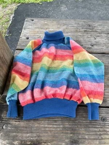 Vintage child’s size 4 rainbow sweater ski st3-27 - Picture 1 of 4