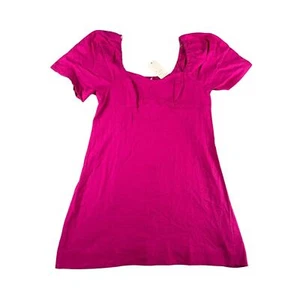 A New Day Shirt Womens Large Pink Boho Linen Tunic Short Sleeve Round Neck NWT - Picture 1 of 11
