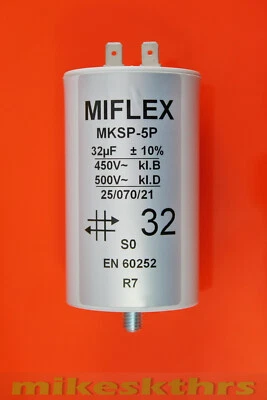 MIFLEX Anlaufkondensator Motorkondensator 32uF 450V ..32µF MI