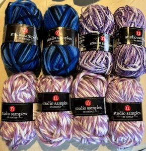 Studio Samples by Nicole Yarn Lot 8 Skeins NEW Purple Blue Twist - Picture 1 of 3