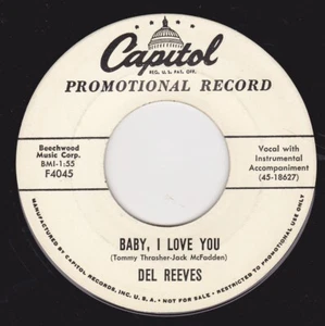 DEL REEVES "BABY,I LOVE YOU" / "TWO TEEN HEARTS" CAPITOL PROMO (VG) - Picture 1 of 2