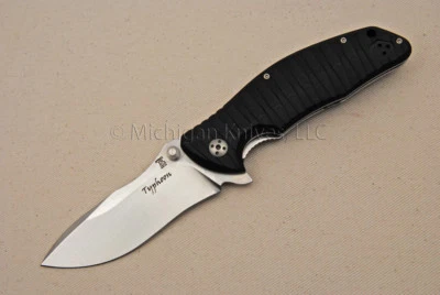 Lionsteel Typhoon DN-1ST G10 Knife - Dendra Typhoon w/ Black Micarta & Satin D2 - Image 1 of 4