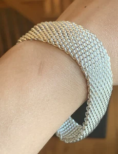 Heavy Solid STERLING 925 SILVER 51g WOVEN 18mm BRACELET 7 Inch - Picture 1 of 3