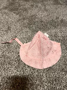 Janie and Jack pink sun hat size 3-6 mos. C11-17 - Picture 1 of 4