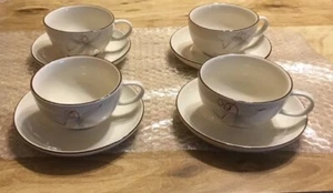 4 Winfield China Cups & Saucers Passion Flower Pattern Discontinued - Picture 1 of 4