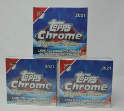 2021 Topps Chrome MLS Sapphire Edition Major League Soccer Box Factory Sealed - Image 1 of 4