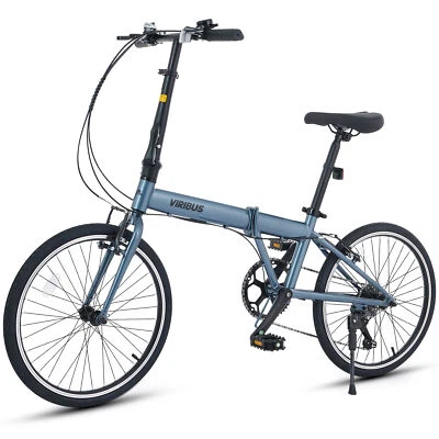 Bicicleta Plegable de Segunda Mano 20 Pulgadas Bicicleta Plegable Ligera para Adultos Azul Pizarra Foto 1 de 4