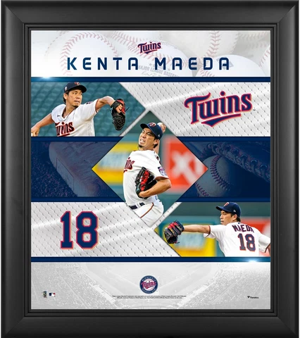 Kenta Maeda Minnesota Twins Framed 15x17 Stitched Stars Collage Cover
