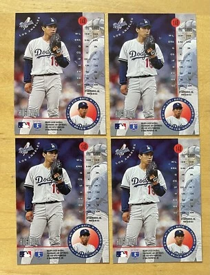 Hideo Nomo Lote de (4) 1996 Leaf Rookie Los Angeles Dodgers Casi Nuevo-Como Nuevo+ Foto 1 de 2