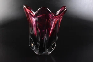 D3793: Japanese Glass Shapely FLOWER VASE Ikebana utensils used in Senchado - Picture 1 of 8