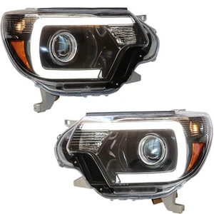 Pair For Toyota Tacoma 2012-2015 Halogen Projector Headlights Front Lamps LH &RH - Picture 1 of 12