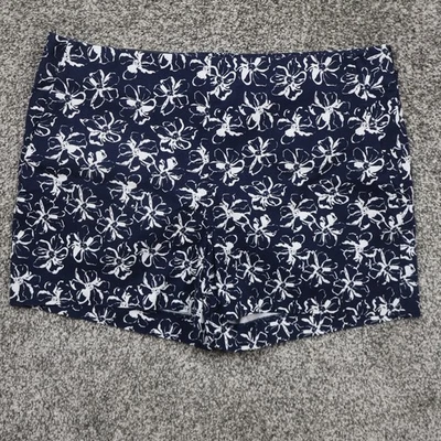 Pantalones Cortos Banana Republic Para Mujer 6 Florales Azul Marino Alto Playa Boho Cremallera Lateral Foto 1 de 4