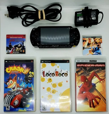 Consola portátil Sony PSP-1001 negra PlayStation ¡Paquete de juegos/películas! ¡Probado! 🔥 Foto 1 de 4