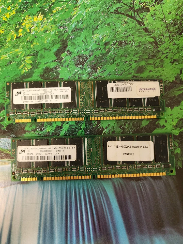 Micron 512MB (2X256MB) PC133 133MHz 168Pin Desktop SDRAM Memory Ram NON-ECC - Image 1 of 1