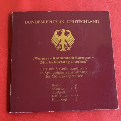 10 DM BRD 1999 PP / Weimar Goethe / SILVER / A-J KM#197 - Image 1 of 3