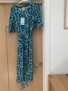 Weird Fish Green Patterned Dress Size 12 New - Picture 1 of 7