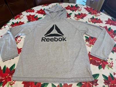 Camiseta REEBOK FEMININA CINZA COM CAPUZ - CAMISETA PULÔVER - TAMANHO: GRANDE - Imagem 1 de 4