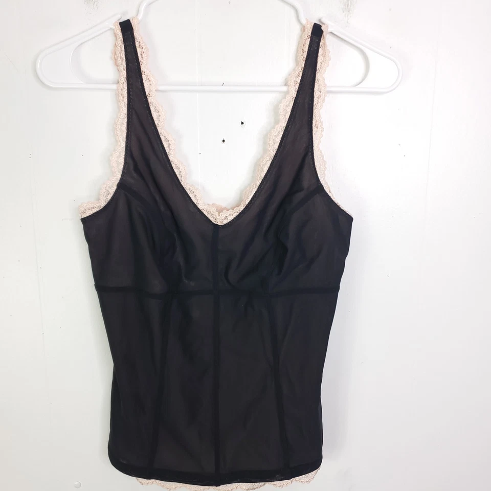 Top Express para mujer pequeño ribete de encaje deshuesado cuello en V Y2K Babydoll cremallera lateral Foto 1 de 4