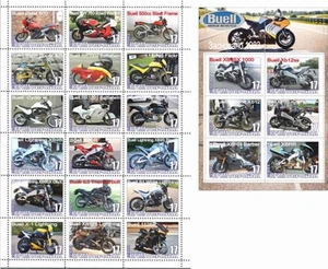 Briefmarkenbogen+Block Buell Racing Motorcycles Company Ausgabe 2024 Krim - Bild 1 von 1