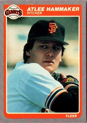 1985 Fleer Atlee Hammaker #608 San Francisco Giants Baseball Card - Image 1 of 2