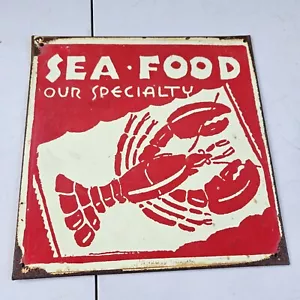 Seafood Our Specialty Red Lobster Metal Sign Rustic American Limited Edition - Picture 1 of 5