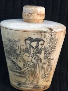 Vintage Bone Chinese Snuff Bottle - Picture 1 of 6
