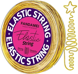 1.2Mm Metallic Elastic String, Gold Stretch Cord for Craft Gift Jewelry Making, - Picture 1 of 7