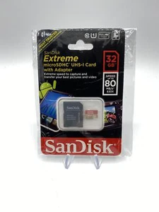 Sandisk Extreme 32GB microSD Class 10 80/50 MBps Read/Write (SDSDQX-032G-A46A) - Picture 1 of 2