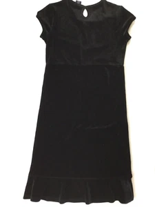 GAP Girls Black Velour Straight Stretchy Dress with cap Sleeves, Sz 10 - Picture 1 of 9
