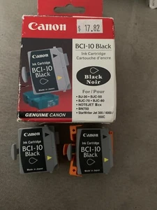 2 CANNON BCI- 10 BLACK INK CARTRIDGES SEE PICTURES FREE SHIPPING - Picture 1 of 1