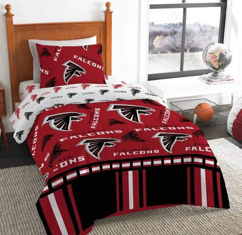 Atlanta Falcons NFL Rotary Twin Bed in a Bag Set Cover