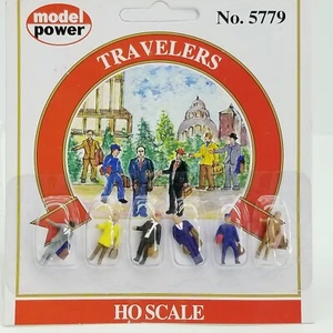 Model Power 5779 Reisende Figuren HO Scale Männer Koffer Eisenbahn Zug Landschaft - Bild 1 von 7