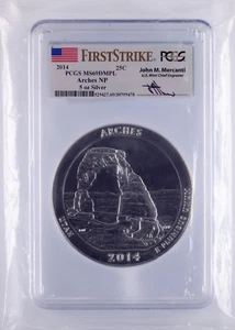 2014 ATB Arches NP 5 oz Silver First Strike John Mercanti PCGS Graded MS69DMPL - Picture 1 of 4