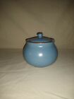 Dansk Mesa Sky Blue Stoneware Ceramic Pottery Sugar Bowl with Lid
