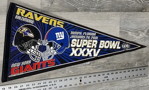 NFL Baltimore Ravens New York Giants Super Bowl XXXV Jan 28 2001 VINTAGE PENNANT Cover