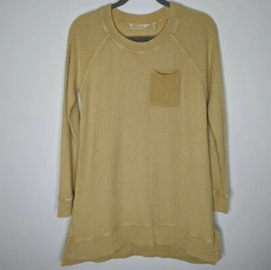 Soft Surroundings Womens L Autumn Waffle Knit Butter Cream Boho Tunic Top Shirt - Picture 1 of 8