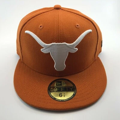 UT Austin LONGHORNS New Era Authentic 59Fifty Orange Baseball Hat *Select Size* - Imagem 1 de 4