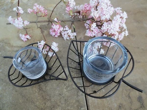 Windlicht Blatt⚜️ m. Glas ⚜️Gr. L & M ⚜️Nordic Style⚜️schwarz⚜️Teelicht⚜️Sonne⚜️ - Bild 1 von 6