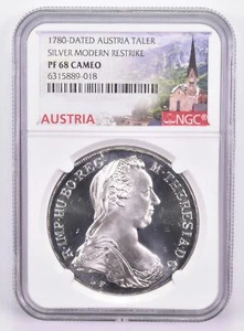 1780 PF68 Cameo Austria Thaler Silver NGC Mother Theresa Special Label Taler - Picture 1 of 5